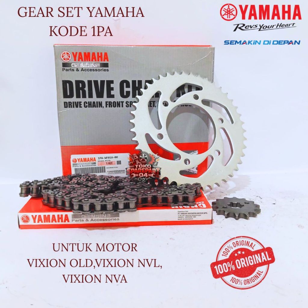 GEAR SET ORIGINAL YAMAHA KODE 1PA VIXION OLD, VIXION NVL, VIXON NVA