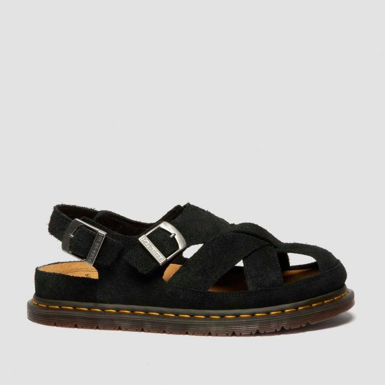 SANDAL Dr MARTENS ARCHIVE FISHERMAN Suede Black ORIGINAL 100% 40787001