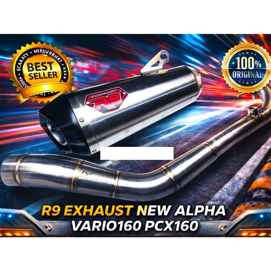 Knalpot R9 alpha vario160 pcx160 vario 160 pcx 160 full system