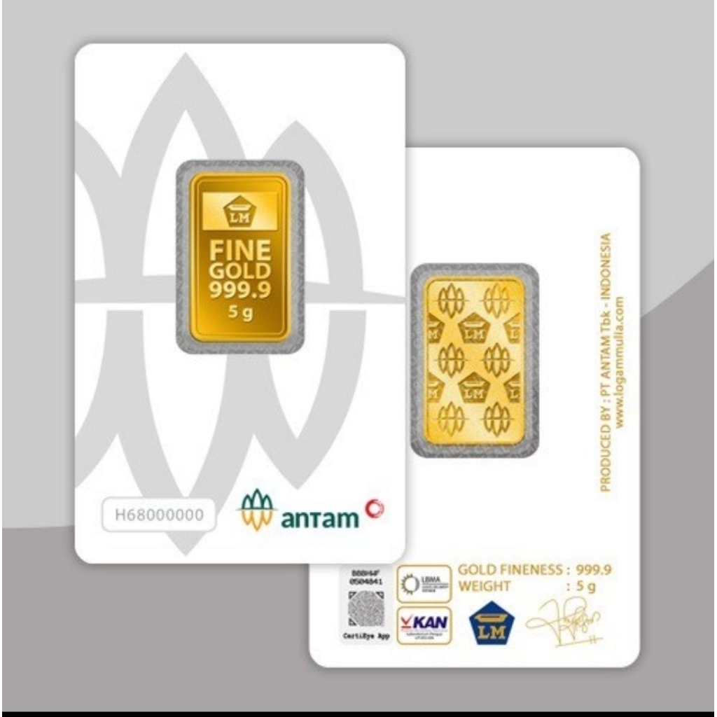 LM Antam 5 gram 2026 terbaru Logam Mulia Emas Redmark Certieye Original Antam 100%