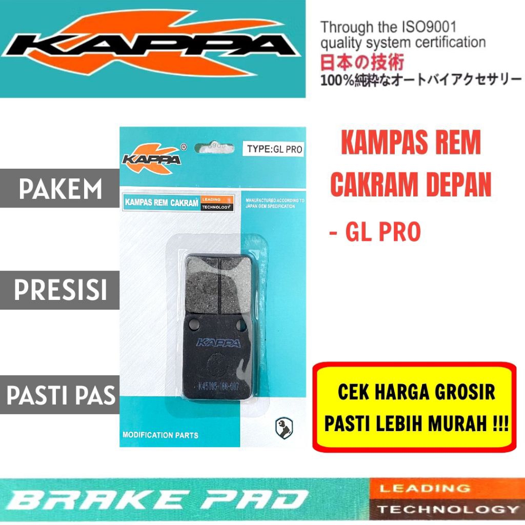 DISCPAD GL PRO KAPPA kampas rem cakram depan gl pro