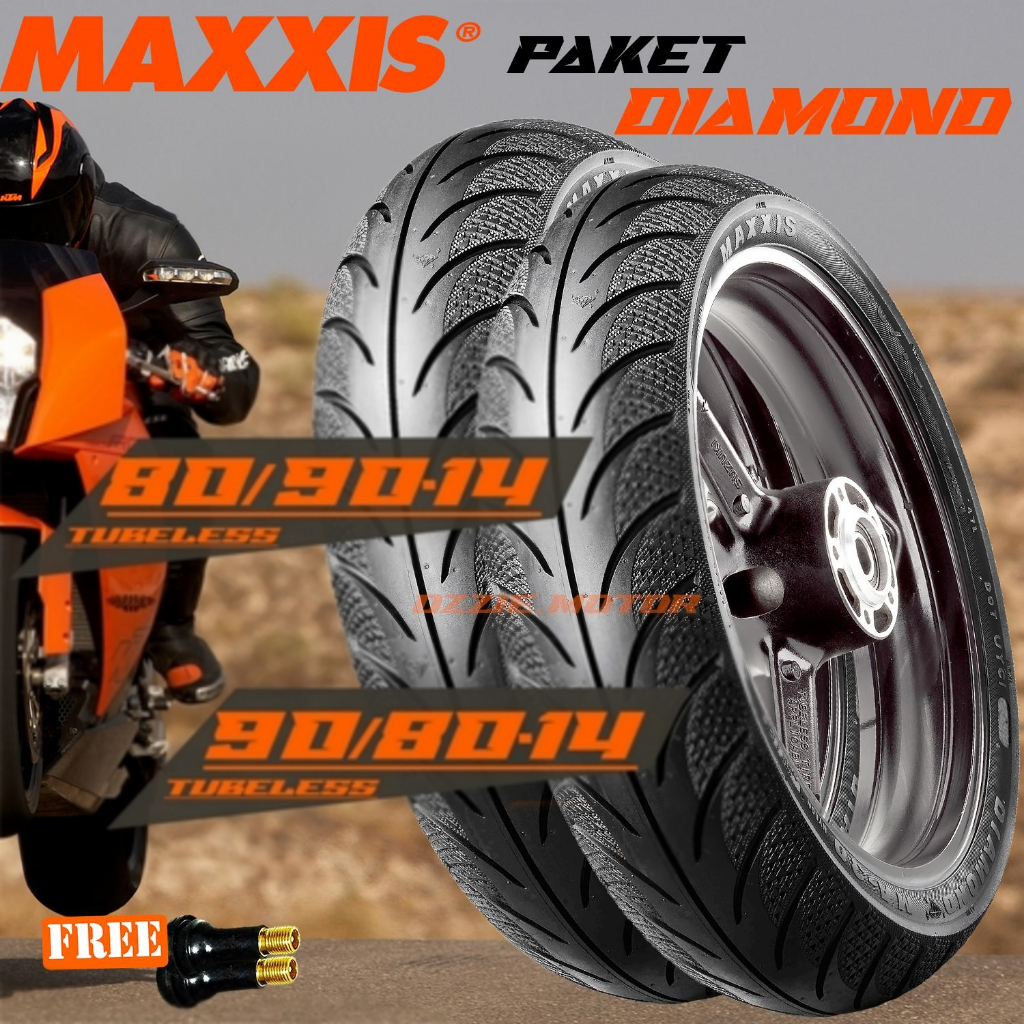 PAKET BAN SEPASANG MAXXIS DIAMOND MA-3DN MA-3Di RING 14 TAHUN PRODUKSI TERBARU UKURAN 80/80-14 | 80/