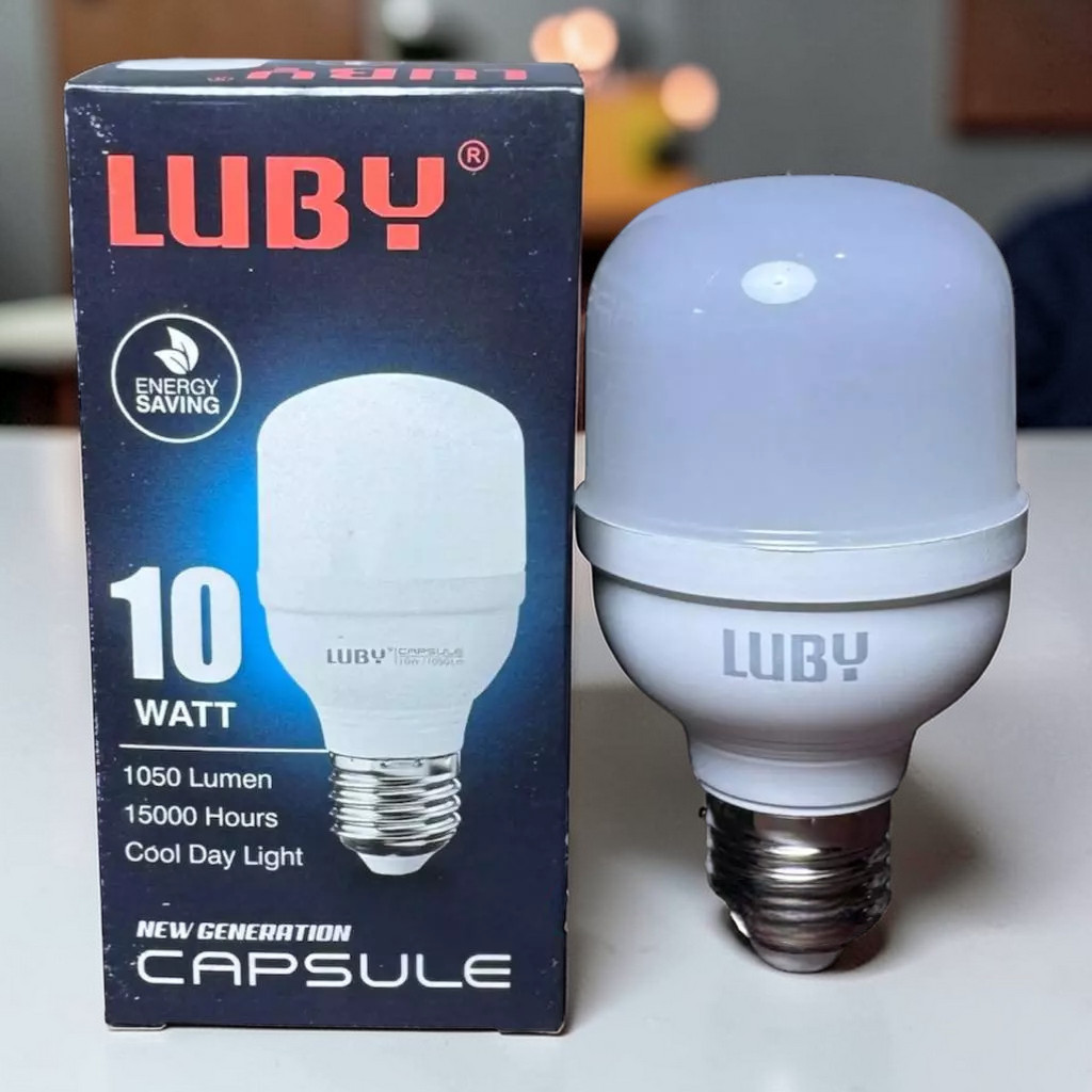 LUBY CAPSULE Lampu Bohlam LED 10 Watt Cahaya Putih Terang