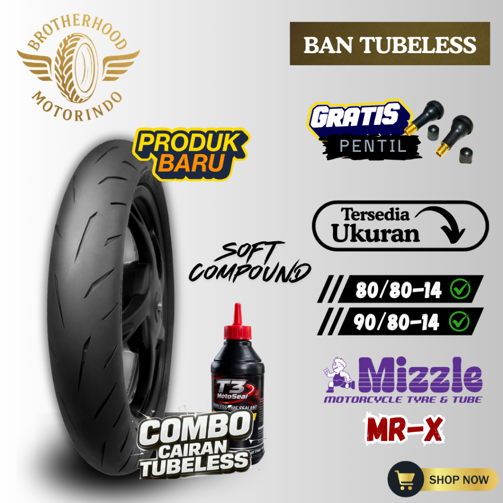 BAN MIZZLE MR X SOFT COMPOUND ( 80/80-14 / 90/80-14 ) SOFT COMPOUND RING 14 / BAN BALAP / SOFT COMPO