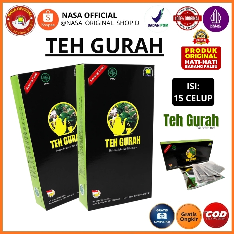Teh Gurah Nasa Herbal Asli 15 Kantong | Atasi Dahak, Batuk Berdahak, Sinusitis & Asma