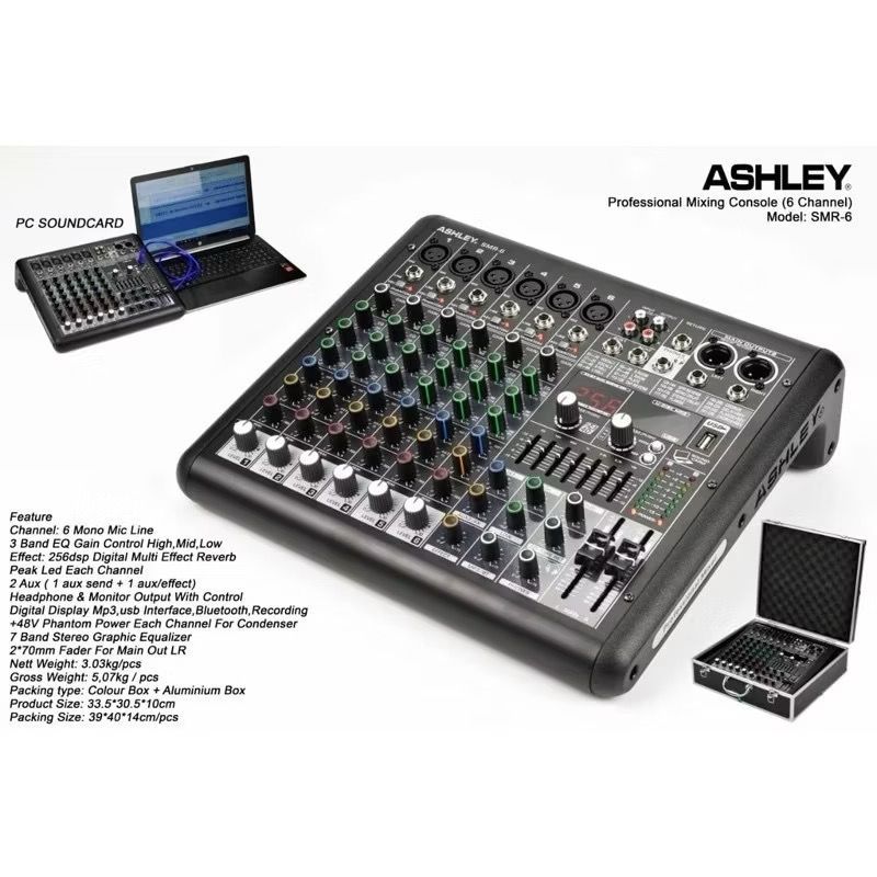 Mixer Audio Ashley SMR6 SMR 6 (6Channel) Original Ashley
