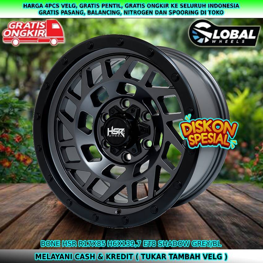 Velg hsr R17 velg mobil Pajero Sport| Strada| Triton| Fortuner| Hardtop| dll velg hsr bone R17