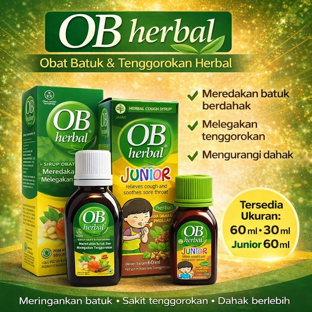 OB HERBAL OBAT BATUK HERBAL | OB HERBAL SIRUP BATUK ALAMI | OB HERBAL ORIGINAL & JUNIOR | OB HERBAL 