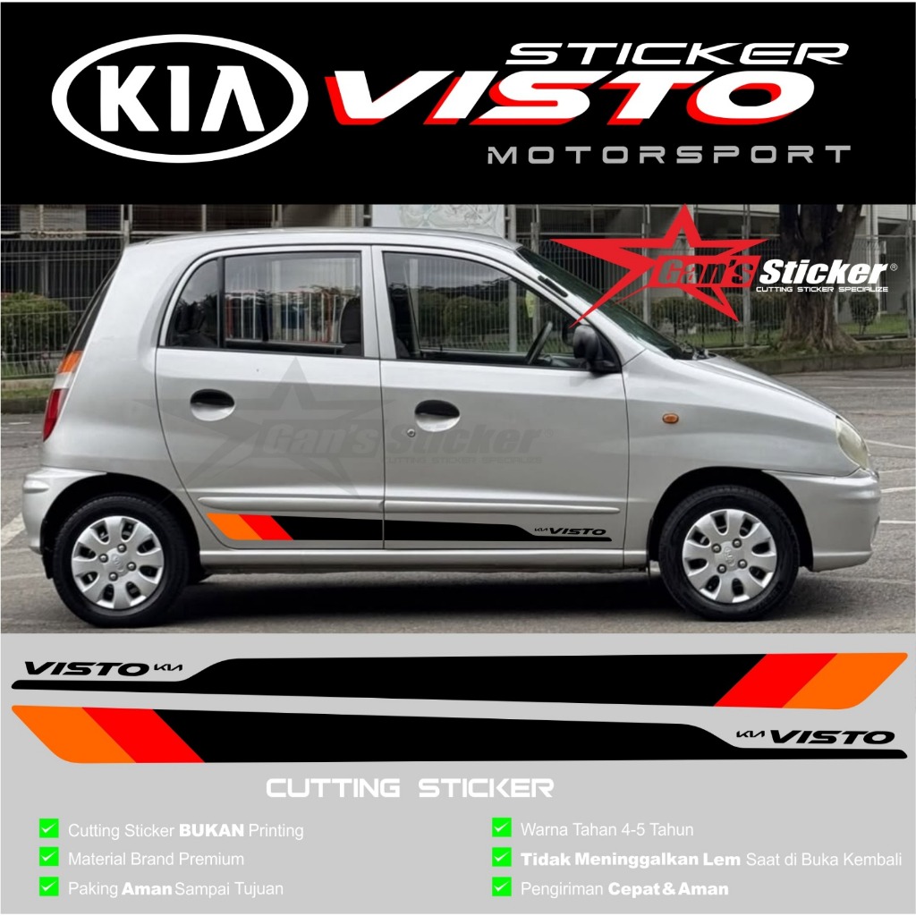 Variasi Sticker Cutting Body Side Line - Aksesoris Stiker Mobil Kia Visto