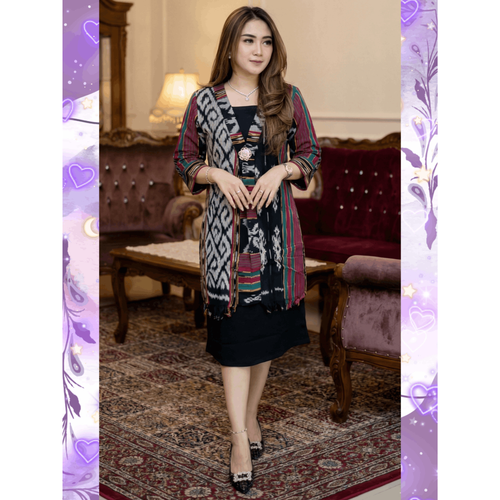 5835 BAJU WANITA DRESS WANITA ULOS TERBARU/TEBAL/REAL PICT