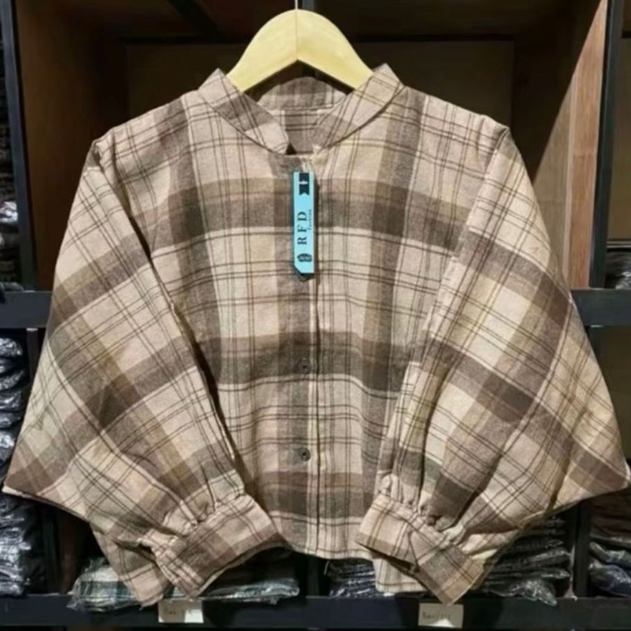 Kemeja Batwing Flanel Oversize