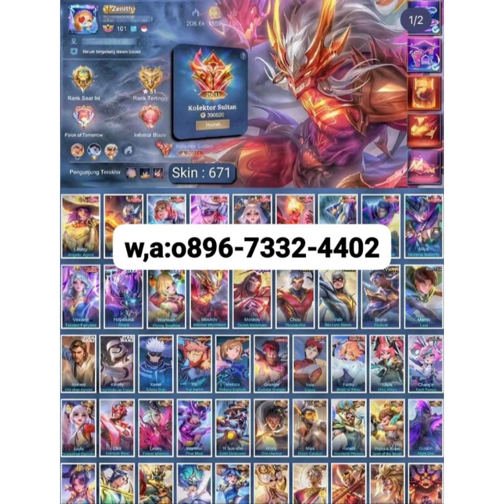 jual akun mobile legends harga terjangkau