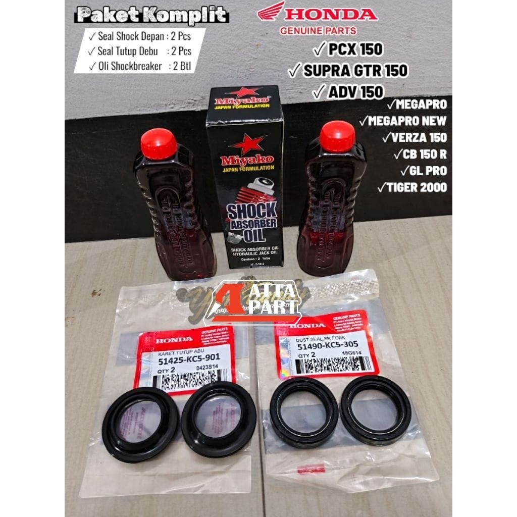 Paket Komplit Seal Shock+Seal Tutup Debu+Oli Shockbreaker Pcx 150/Adv 150/Supra Gtr 150/DLL