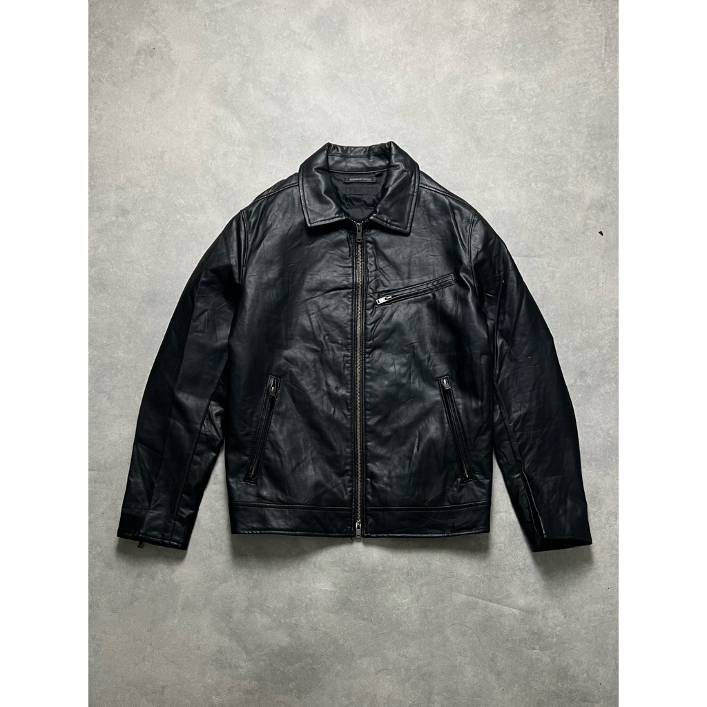 Uniqlo Double Zip Casual Blouson Detroit Leather Jacket