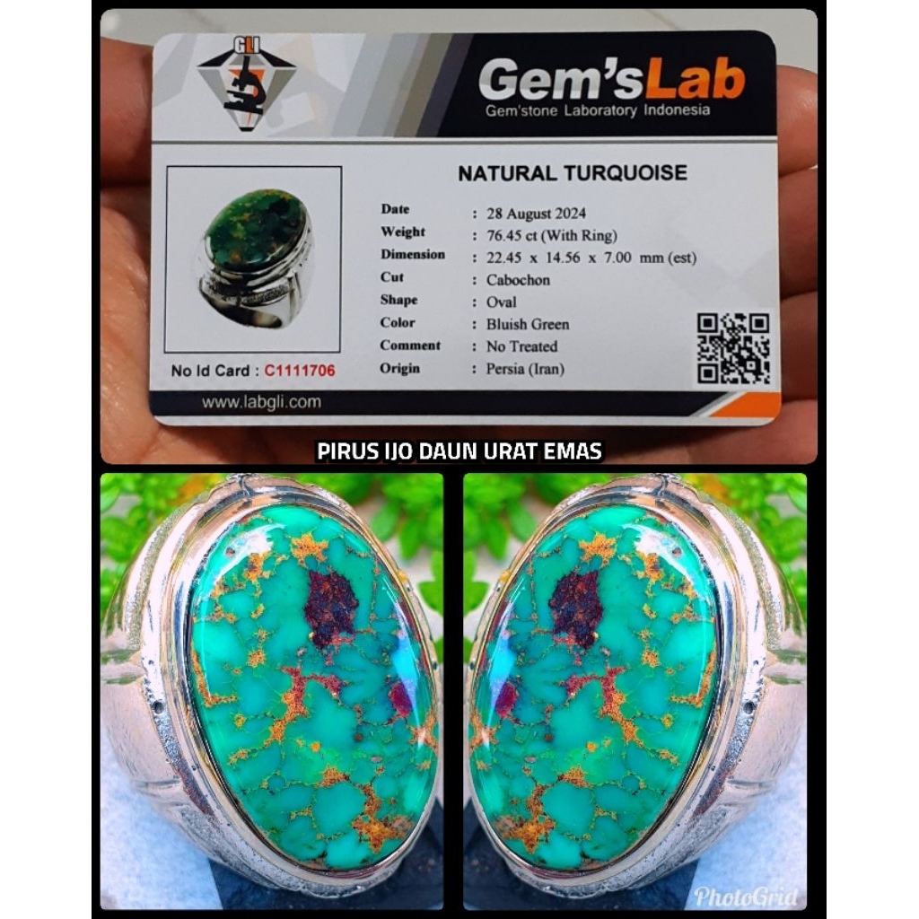 batu pirus ijo daun persia iran jumbo ya