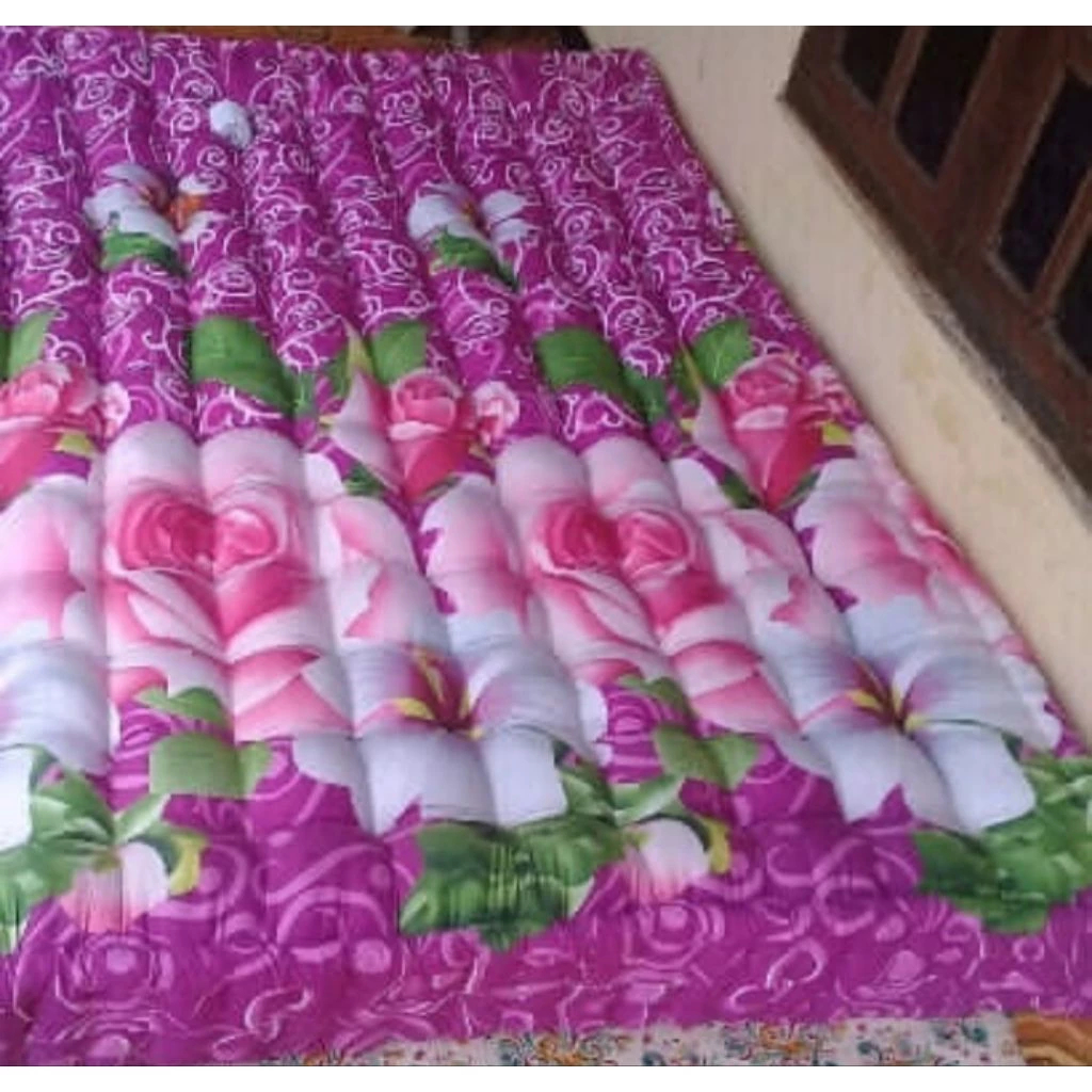URUNG KASUR KAPUK MOTIF BUNGA SARUNG KASUR ISI KAPUK KULIT KASUR KAPUK / Urung Kasur Kapuk Katun Pra