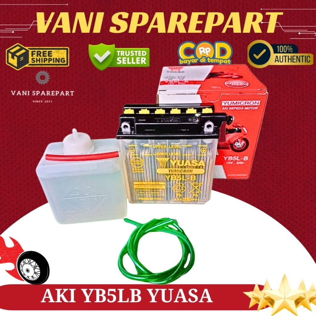 AKI ACCU YB5LB YUASA ASTREA SUPRA X LAMA LEGENDA SMASH SHOGUN VEGA LAMA