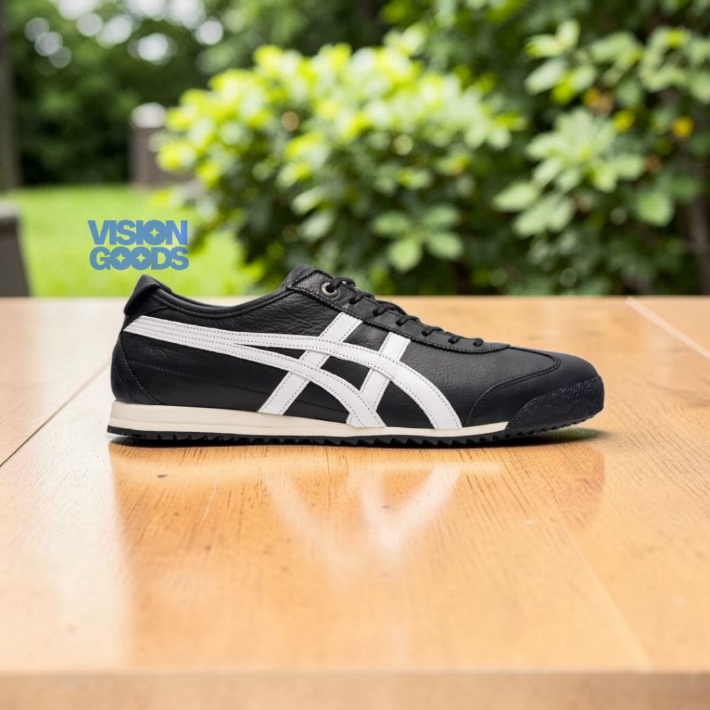 Sepatu Pria Wanita 0nitsuka Mexico 66 SD (Super Deluxe) Black Black White Leather Original