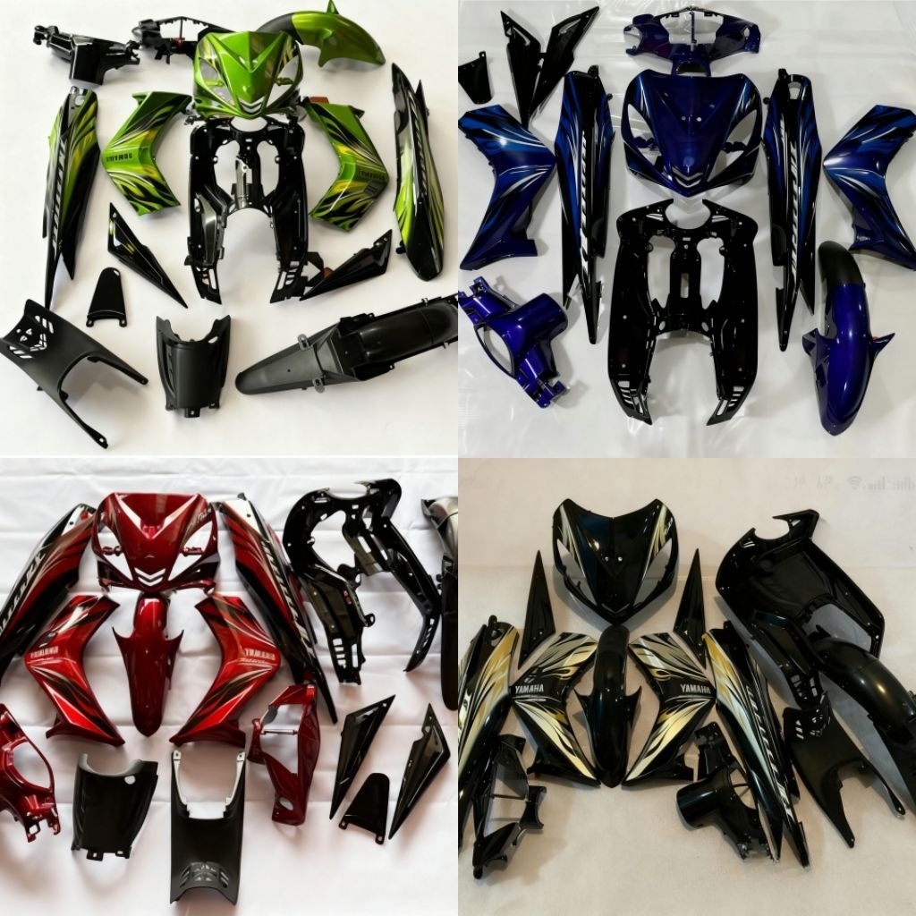 FULL BODY SET HALUS KASAR JUPITER MX LAMA/OLD KOPLING TAHUN 2005-2010 HIJAU, MERAH, HITAM, BIRU STRI