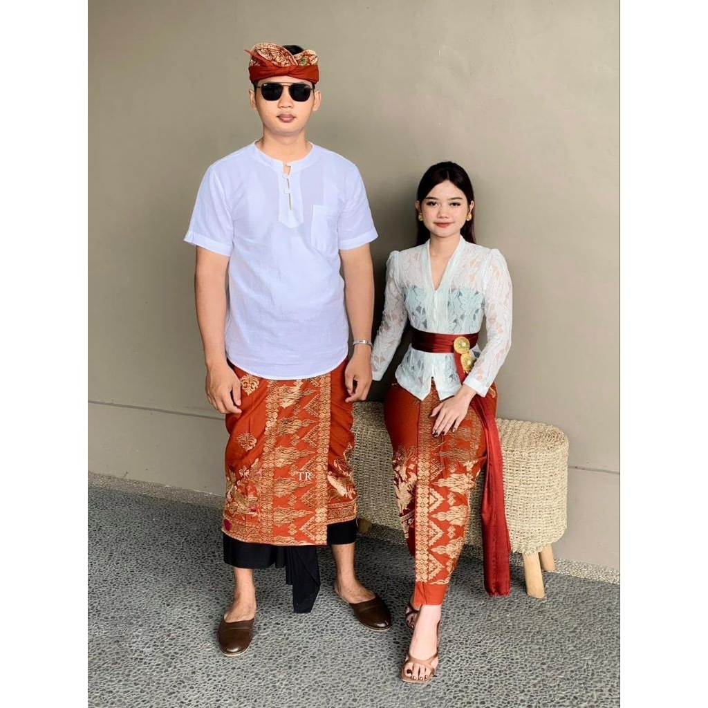 Set Songket Couple Bordir Premium Tumpal Pegasus // Set Couple Bordir Songket Bali kamen saput udeng