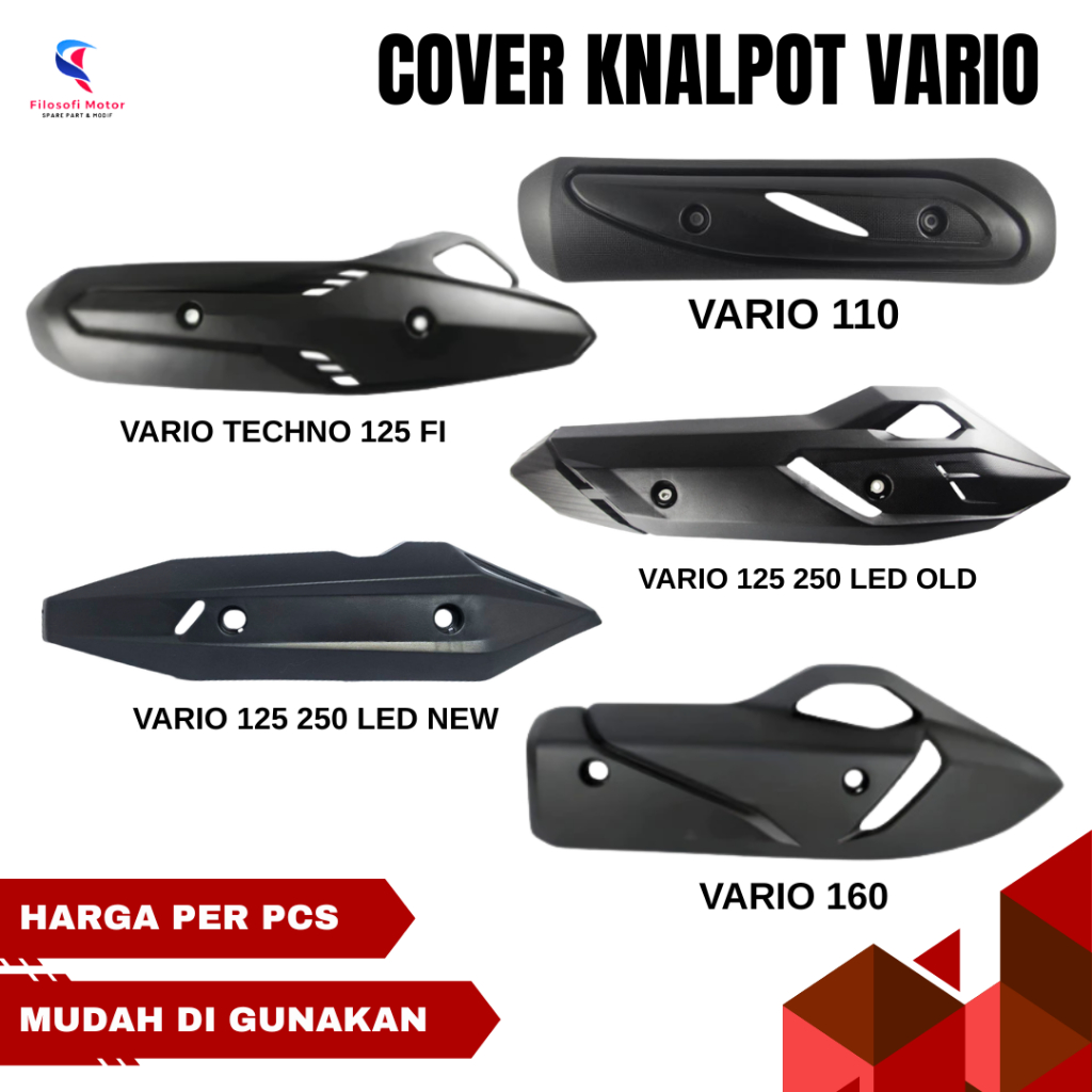 Tutup Cover knalpot vario LED 125/150 tahun (2016 - 2017)