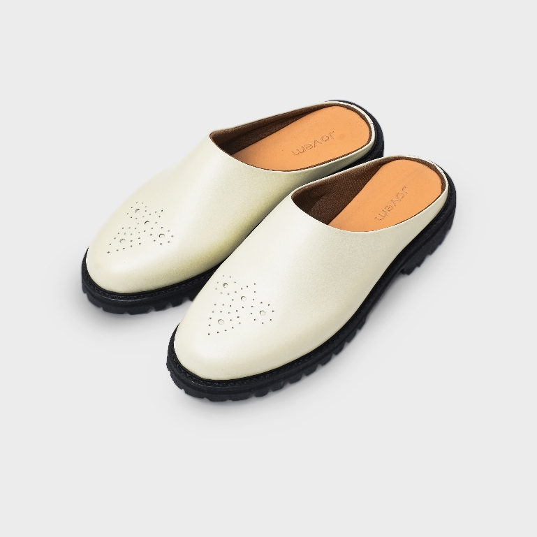 Jovem Loafers Mule Series - Ivory White