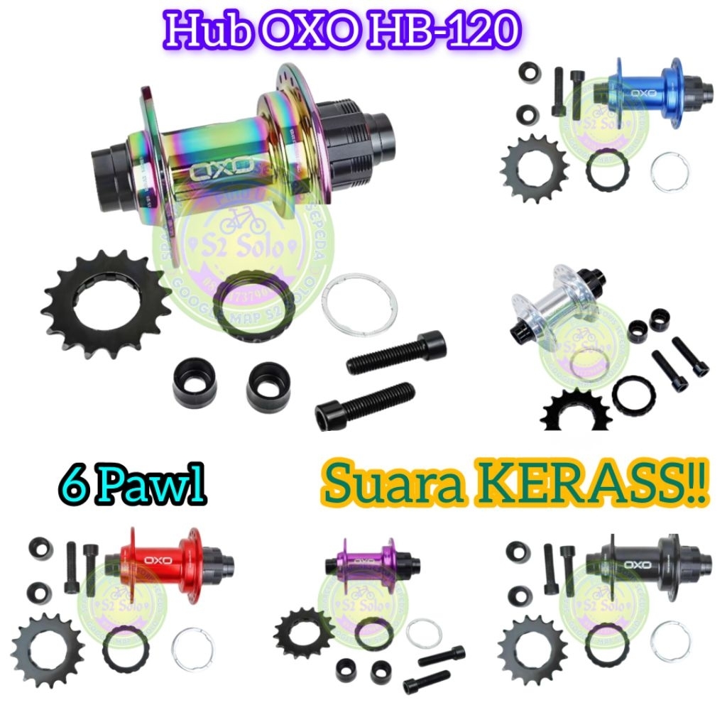 Hub Oxo HB 120 Hub BMX 6 Pawl jangkrik keras hub sepeda BMX tawon cog 16T