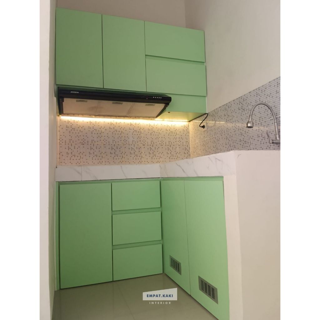 Kitchen Set Custom Modern Minimalis HIjau Pastel | Sidoarjo Surabaya