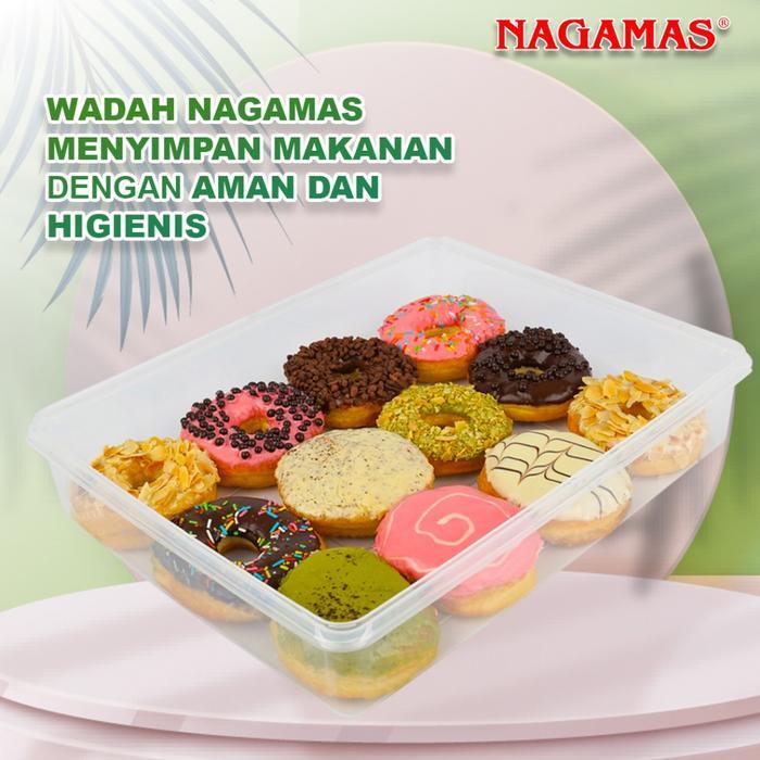 NAGAMAS Box Donat M Kecil Plastik Food Grade BPA Free Kotak Makanan Food Box Serbaguna Segi Tebal