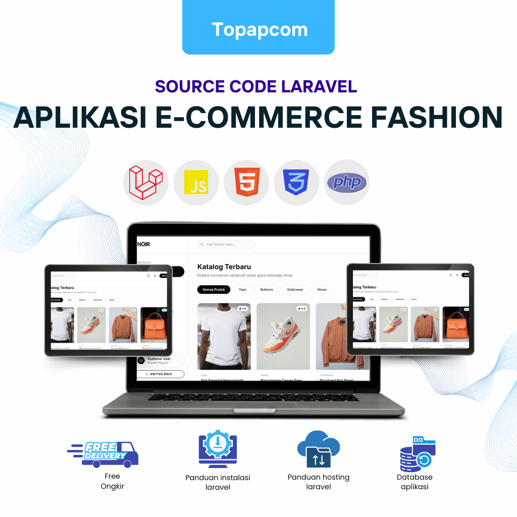 Aplikasi Web Toko Online Fashion Laravel Full Fitur + Dashboard Admin
