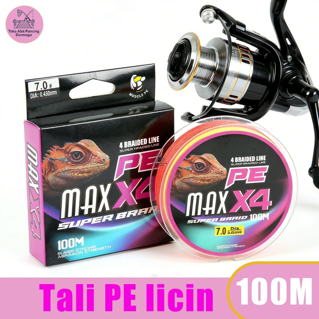 Tali Pancing PE 4X 100m Warna Pelangi Kuat & Awet Semua Joran