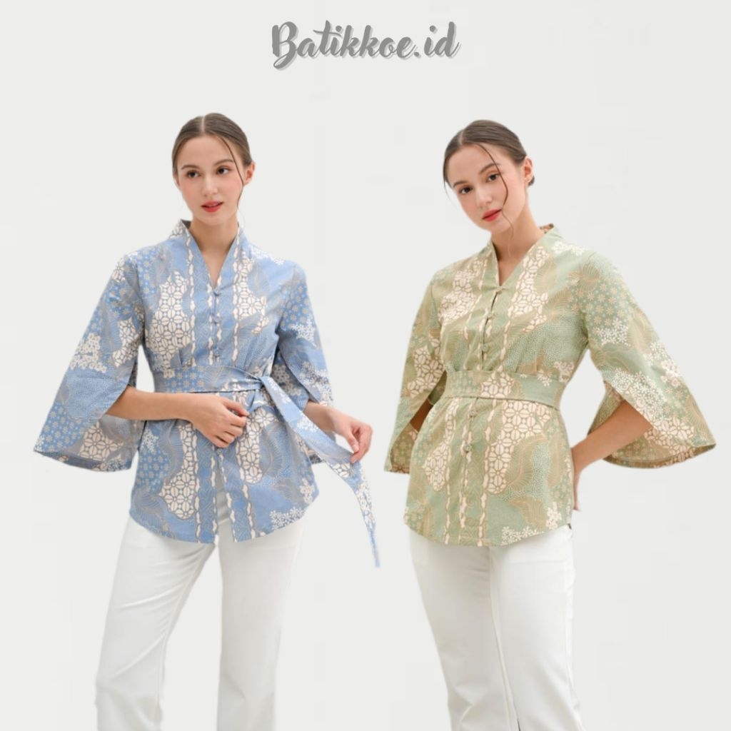 Atasan Batik 335 ICE GREEN & ICE BLUE-Atasan Batik Wanita / Batik wanita Standart -  Jumbo (S-XXL)/ 