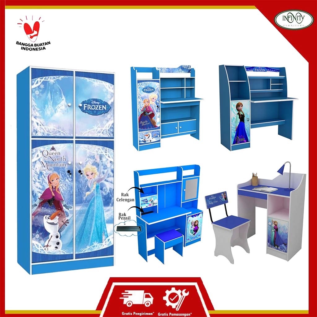 Lemari & Meja Belajar Anak Karakter Frozen