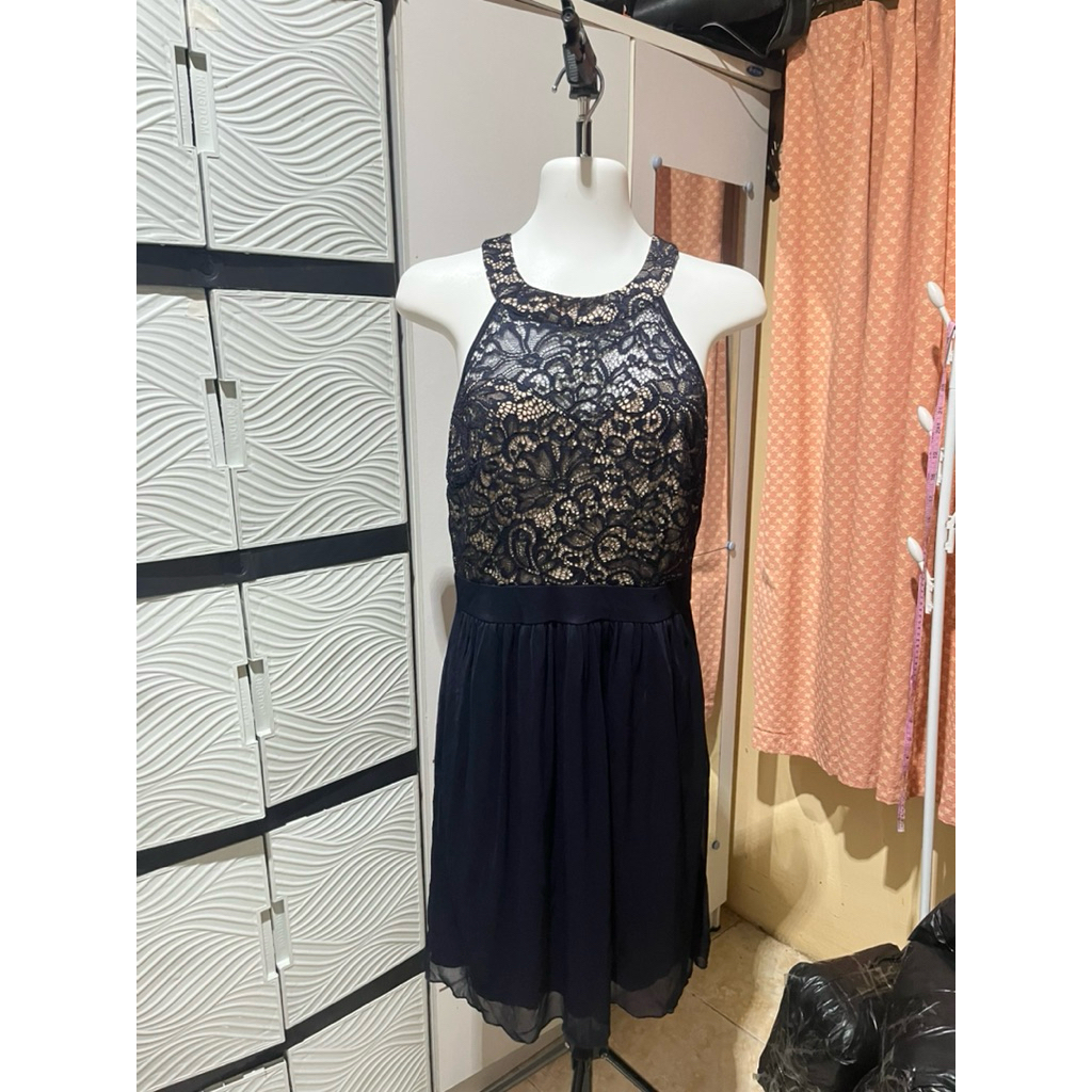 dress brukat mix sifon navy pesta kondangan baju atasan top wanita murah cantik