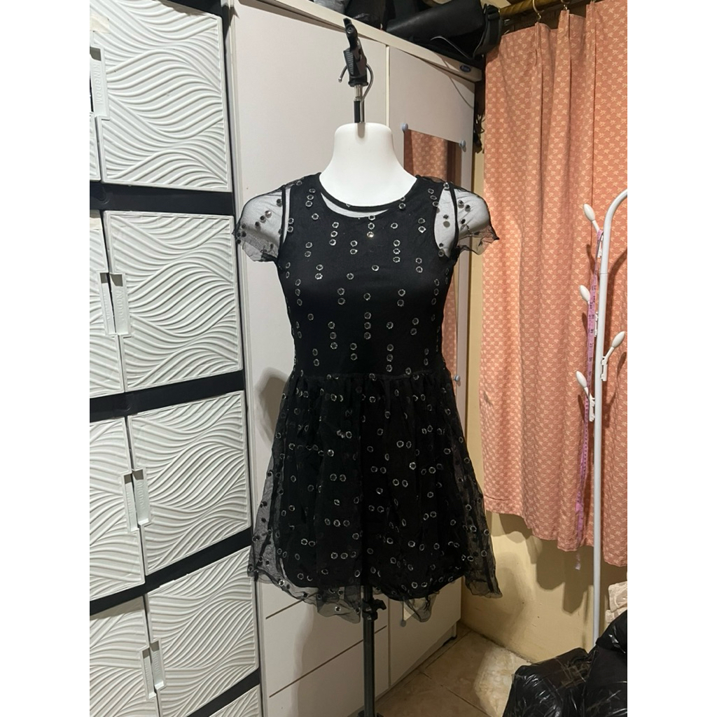 dress anak remaja tile hitam black korean style baju atasan top murah cantik