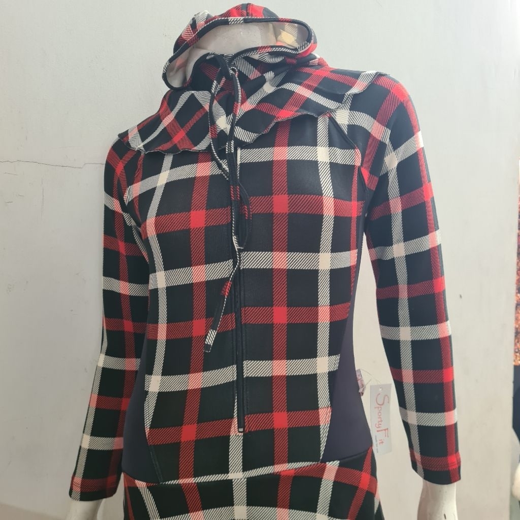 Baju Renang Wanita Muslimah Hijab Baju Diving Muslimah Motif Jumbo Bahan Premium spf 419