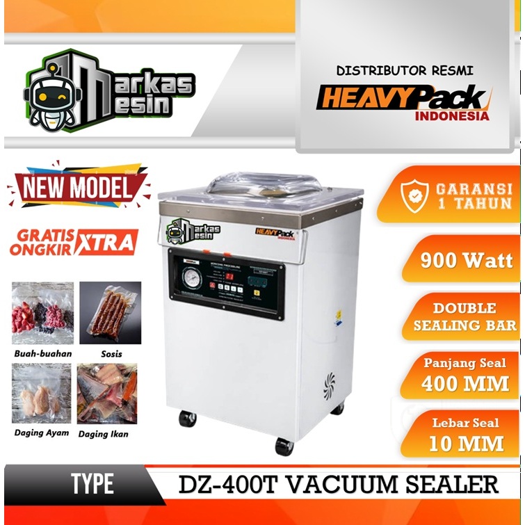 Vacuum Sealer HEAVYPACK Mesin Hampa Udara / Mesin Vakum DZ-400/2E DZ-400T