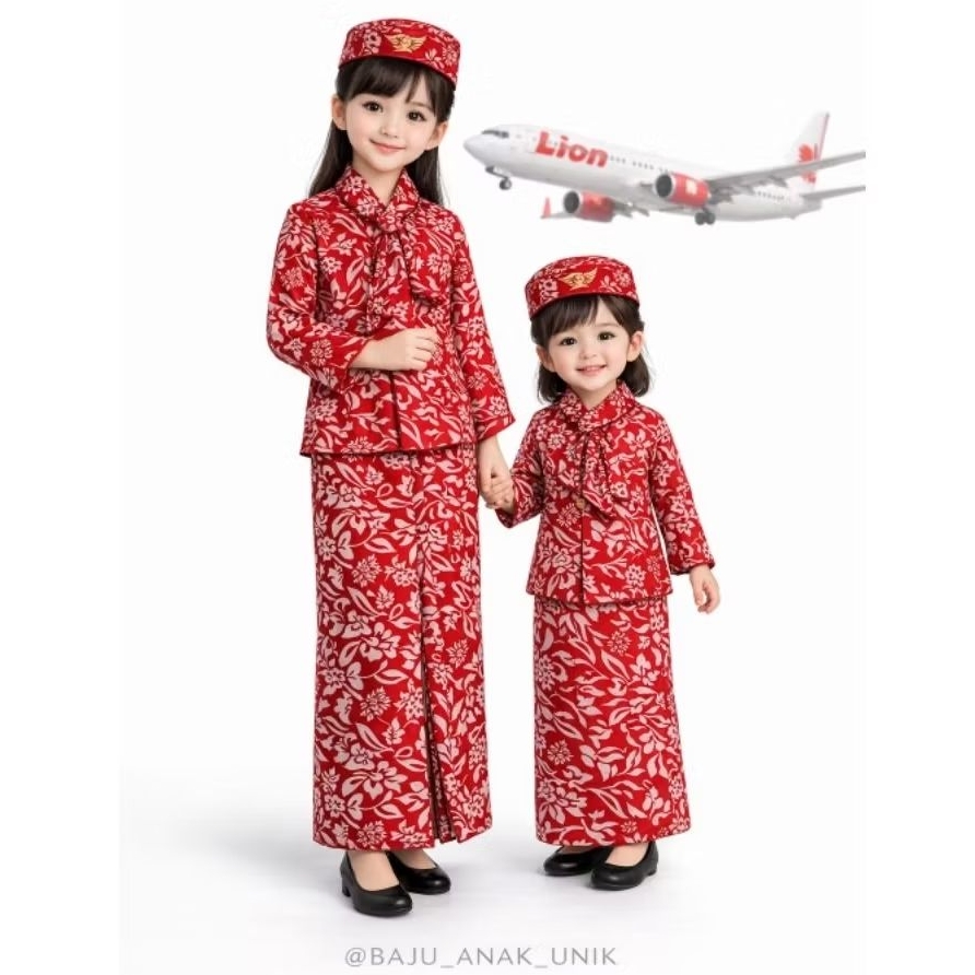 Seragam Pramugari / Baju Pramugari Lion Air / Seragam Batik Anak / Seragam Batik Cewek / Seragam Pro