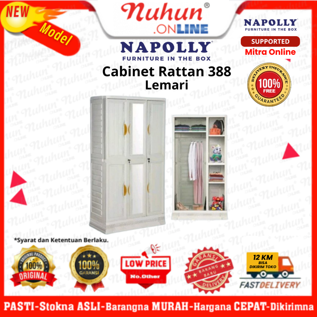 Napolly Lemari Cabinet Rattan 388