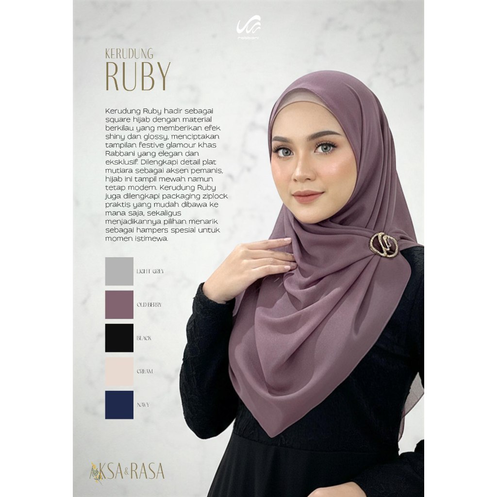 Hijab Square Ruby | Hijab Square | Kerudung | Hijab | Hijab Rabbani | Kerudung Rabbani [Ori Rabbani]