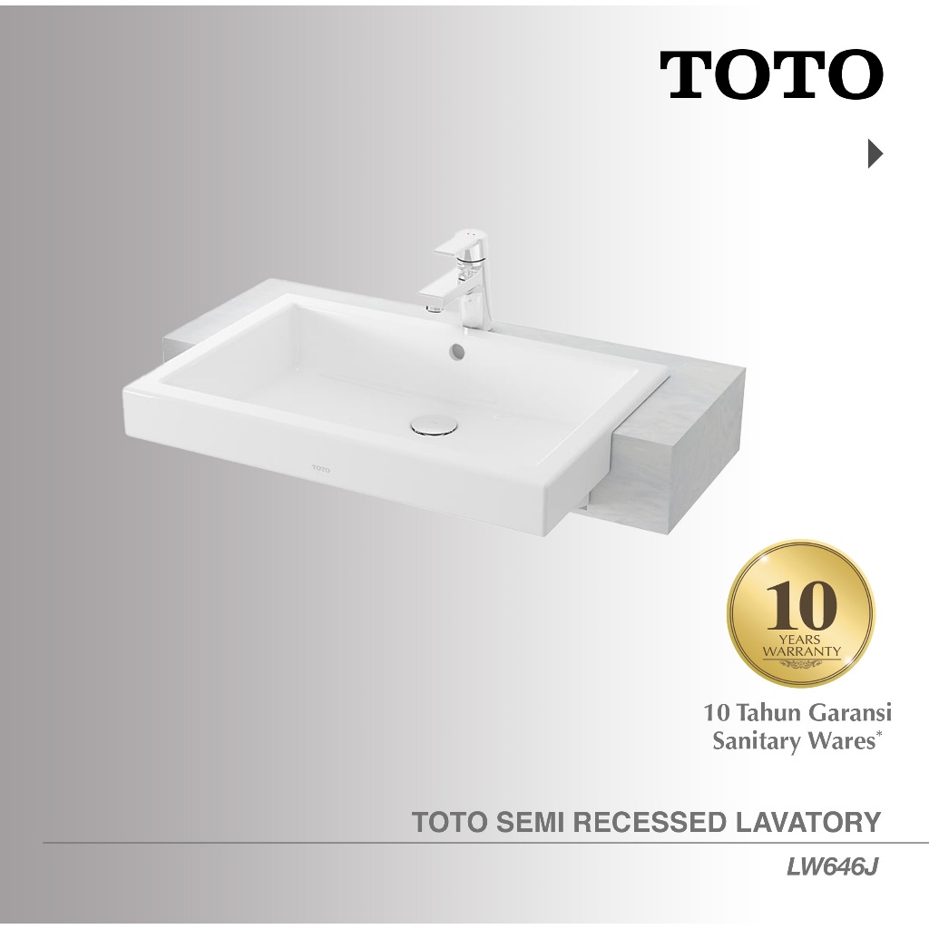TOTO Semi Recessed Lavatory / Wastafel LW646J