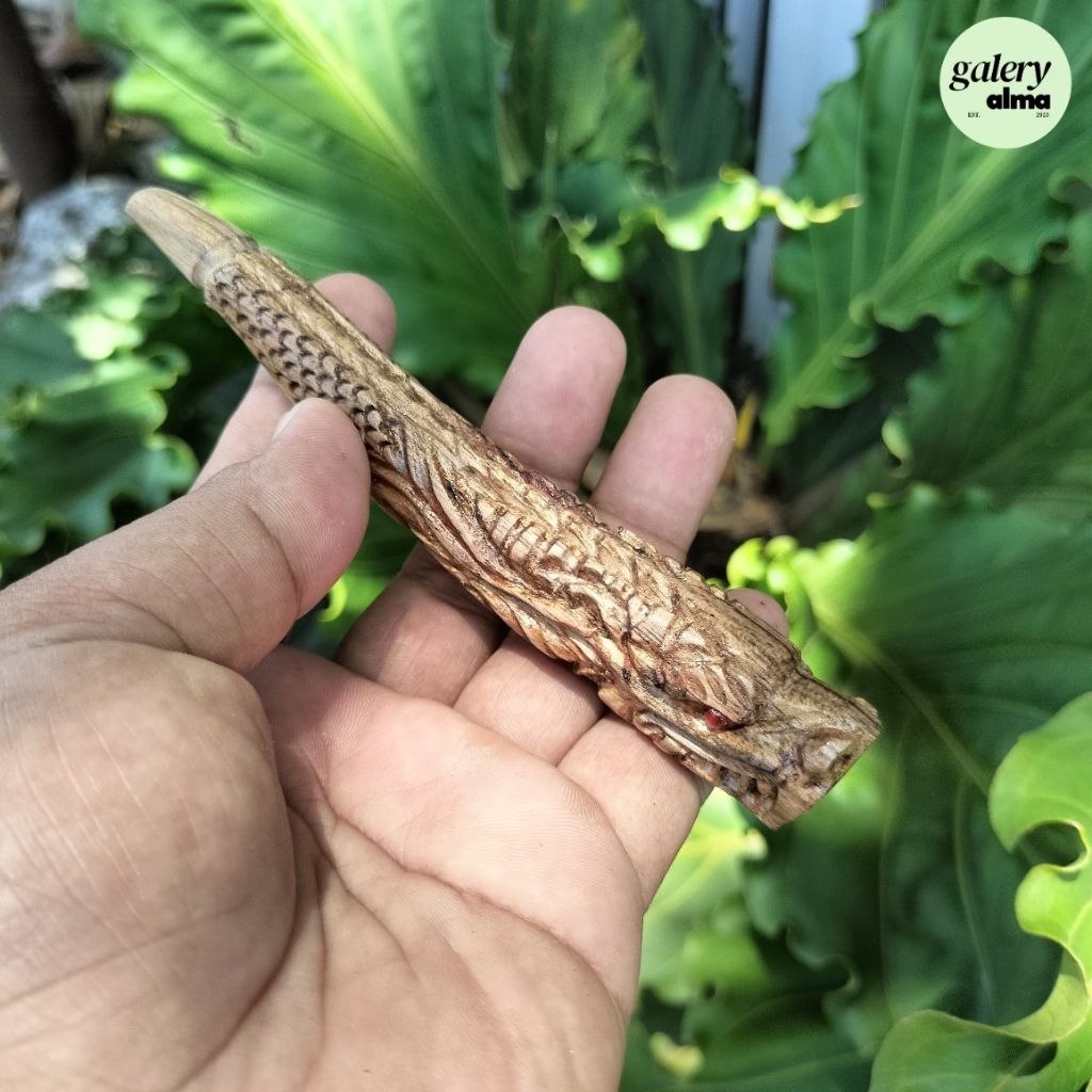 GALERY_ALMA | UKIR NAGA pipa once / once cangklong kayu sonokeling