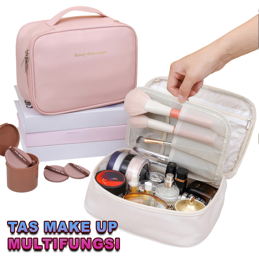Tas Make Up Multifungsi Travel Organizer Tas Kosmetik Waterproof Tas Skincare Serbaguna BK6030