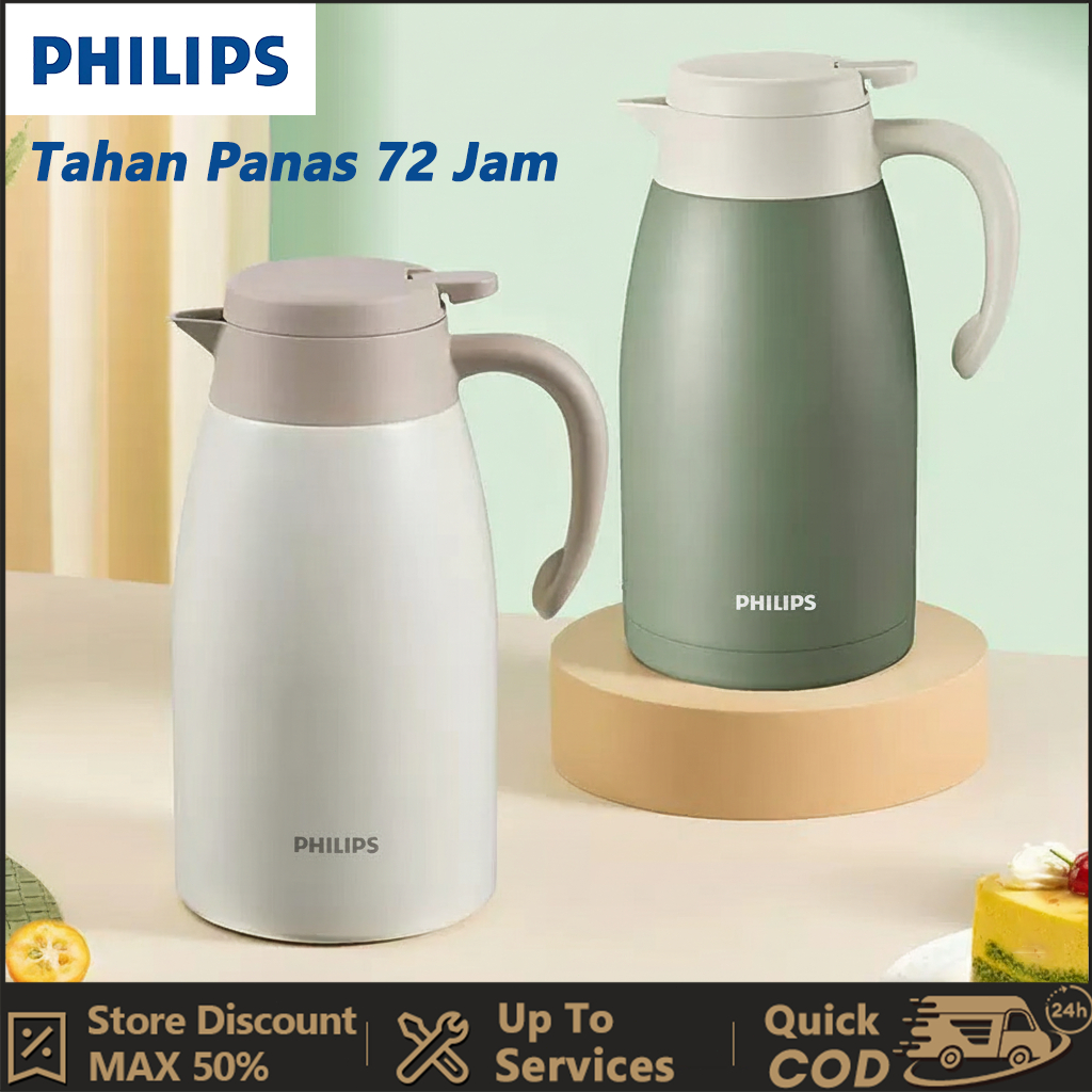 Menahan Panas Selama 72 Jam Philips 1.2L Termos Air Panas Water Jug-Stainless Steel 316