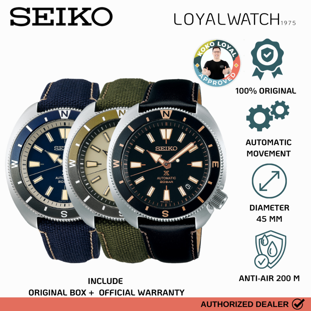 Jam Tangan Seiko Prospex Land “Tortoise” Pria SRPG13K1 SRPG15K1 SRPG17K1 Polyester Original Garansi 