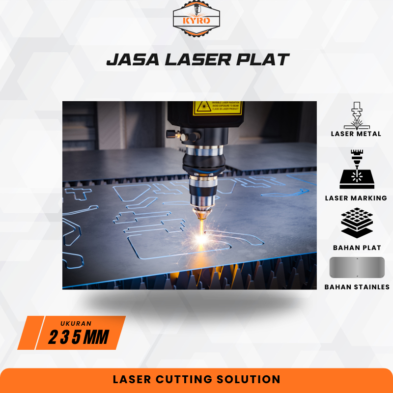 Laser Cutting Plat Besi Jasa Custom Plat Lubang Marking