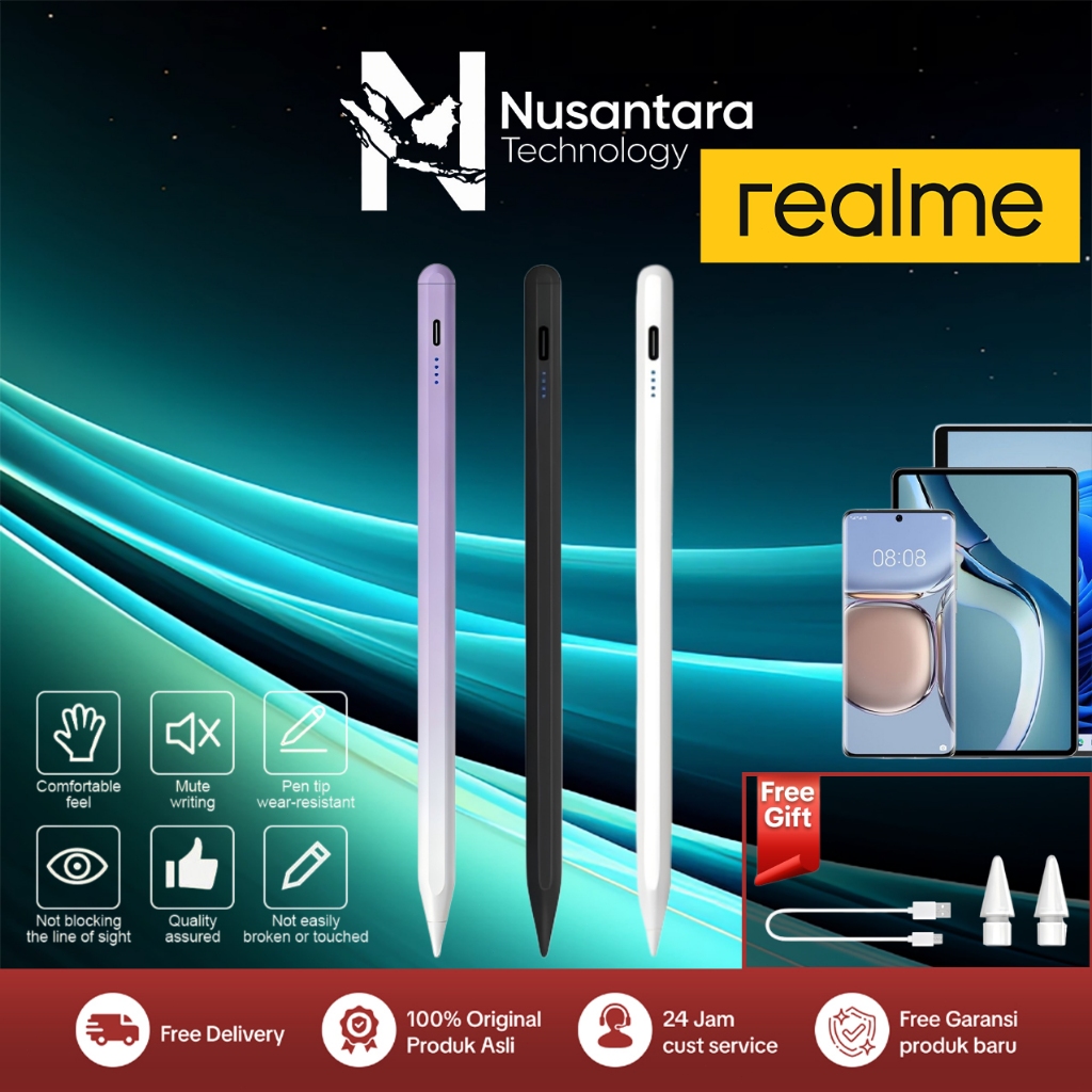 Realme Stylus Pen universal, stylus kapasitif universal, cocok untuk semua tablet dan ponsel