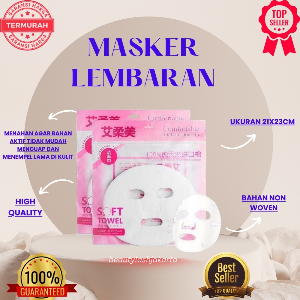 MASKER MUKA TOPENG / TOPENG TISSUE MASKER / MASKER WAJAH LEMBARAN KATUN