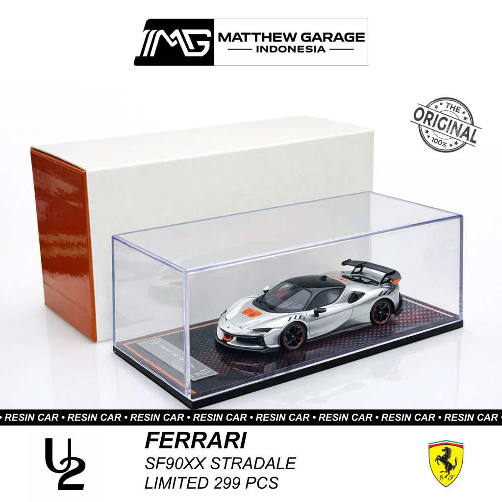 U2 1:64 FERRARI SF90XX STRADALE WHITE METALLIC LIMITED 299 PCS