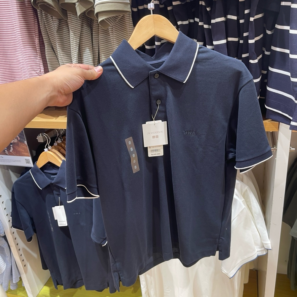 Polo Uniqlo Man JWA DRY PIQUE TIPPING 69 navy